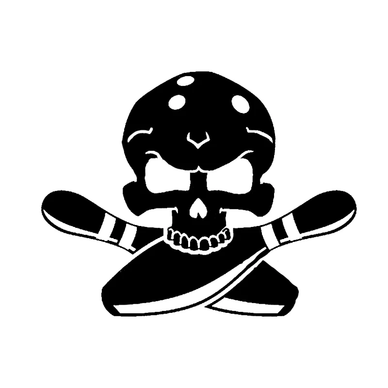 

DAWASARU Car Accessories Crossbones Competition Bowling Ball Skull Decor Car Styling Stickers Vinyl Accessories Decals 15*12CM