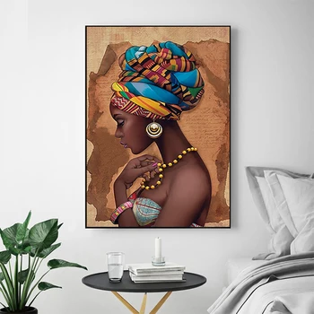 

Africa canvas painting Wall Art Painting Pictures Posters and Prints Black Woman On canvas home decor Wall Pictures Living Room
