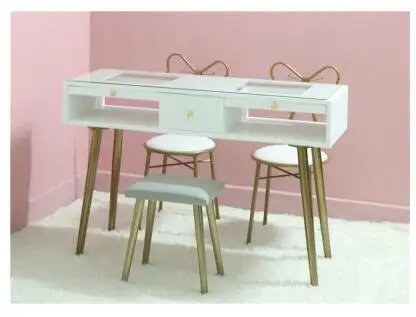 Nail table and chair set combination Nordic net red single double double manicure set special economic ins paint white
