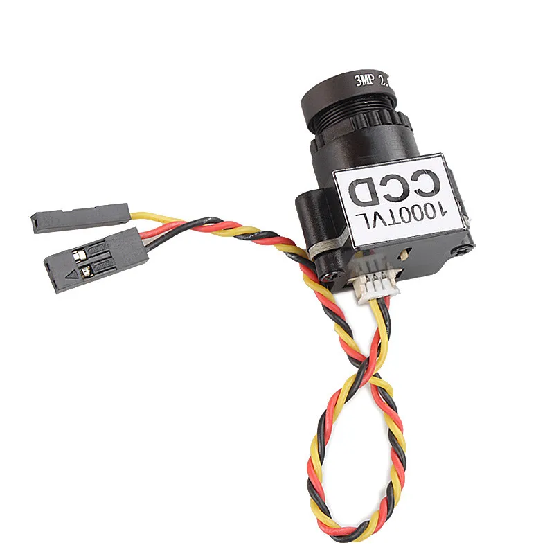 Angle de la caméra FPV montrant l'objectif et le capteur CCD 1000TVL.