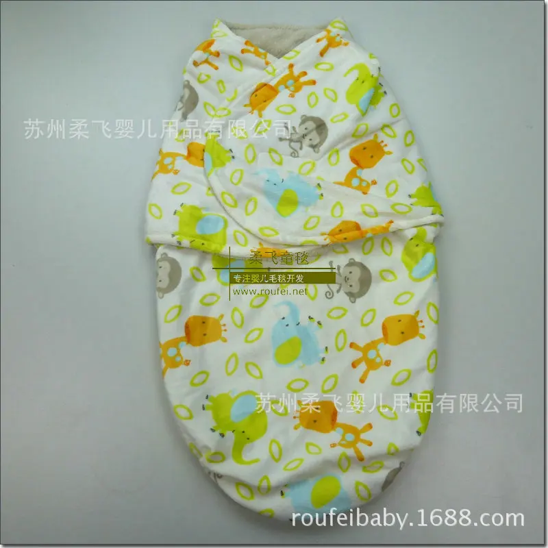 Swaddleme стиль Цветочный тип двойной слой короткий плюшевый ребенок Gro-bag анти-стартовый спальный конверт для малышей пеленать