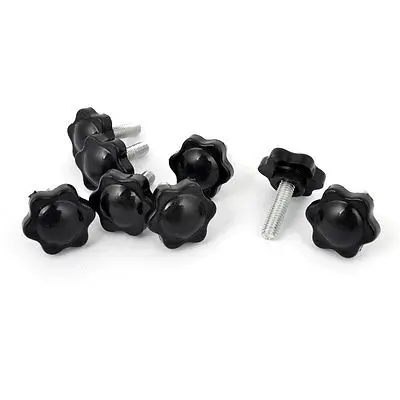 

M6 x 20mm Male Thread 25mm Star Head Dia Screw On Type Clamping Knob 8Pcs