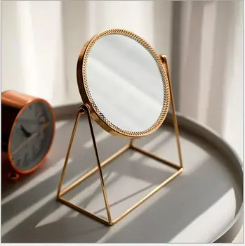 

Light Luxury Simple Metal Three-dimensional Makeup Dressing Table Mirror Creative Home Decoration for Gifts Room Decor Mirror