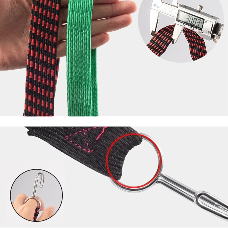 High Quality Elastic Rope 1M/3M Length Motorcycle Tied Band Thicken Bungee Strap with Double J Hooks for Motorcycle