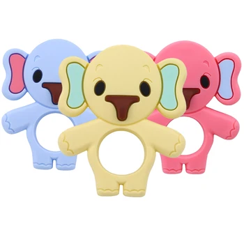 

Animal Elephant Silicone Teether Baby Teething Beads Toy DIY Chew Food Grade Silicone Teethers