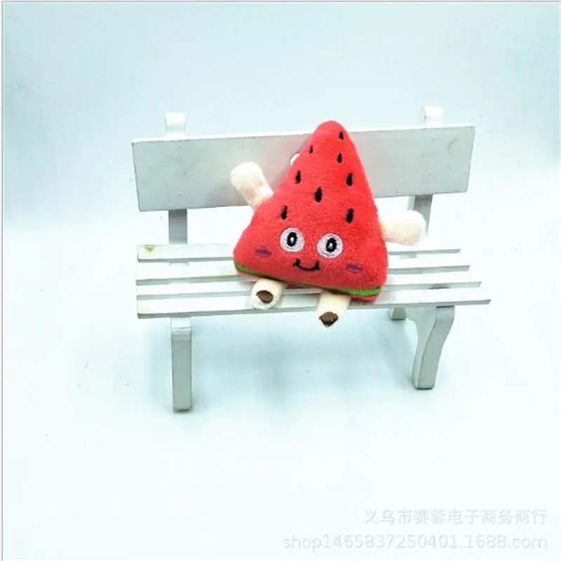 The Toys New 1PCS 10cm Strawberry Watermelon Avocado Fruit Plush Small Pendant PP Cotton Filled Valentine Gift Girl Like
