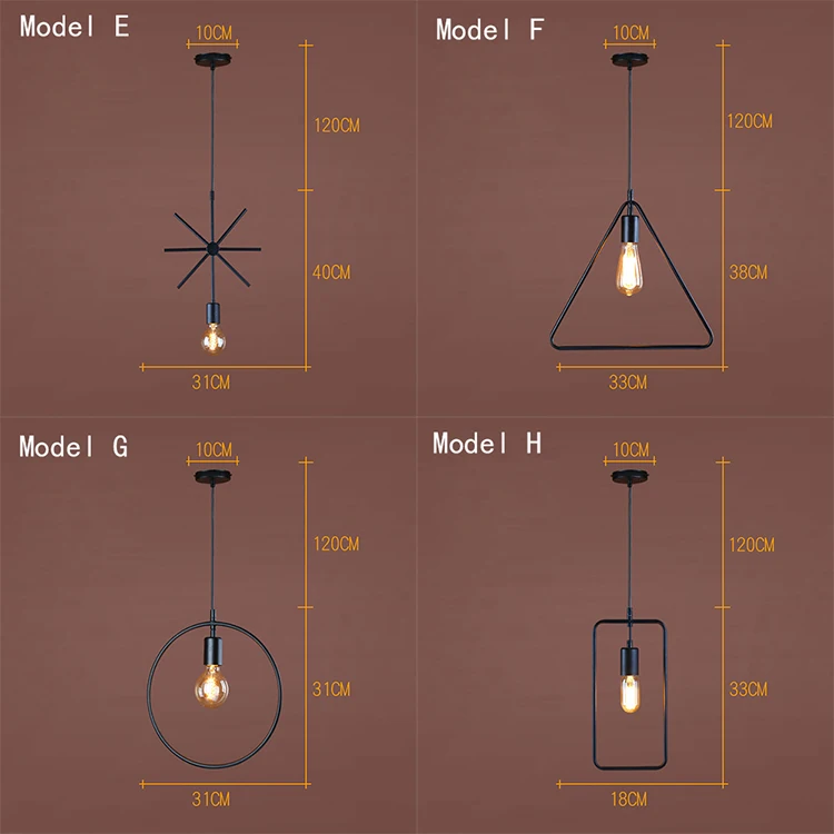 Description Picture 3 of itemRetro Industrial Hemp Rope Chandelier Bar Restaurant Loft Restaurant Cafe Iron Geometry Living Room Decor Chandeliers