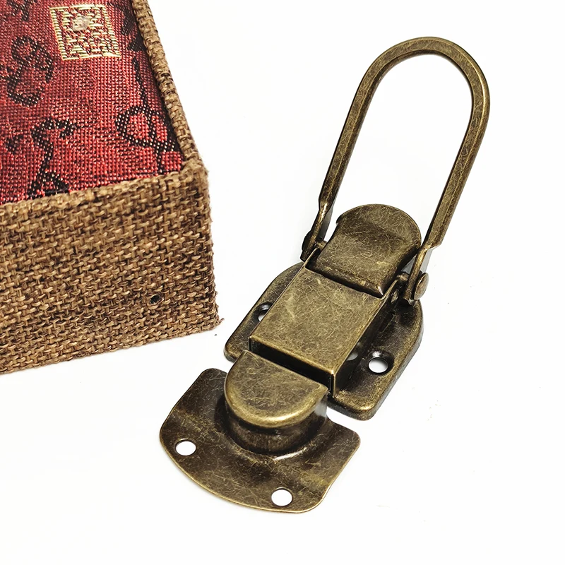 Buckle 1pc For Jewelry Wood Decorative Box Vintage Drawer Clasp Iron Furniture Toggle Lock Antique Brass Hasps Latches Hardware