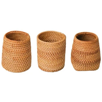 

LUDA Rattan Chopstick Holder Shovel Spoon Bucket Table Knife Fork Cutlery Storage Box Household Storage Basket Storage Box