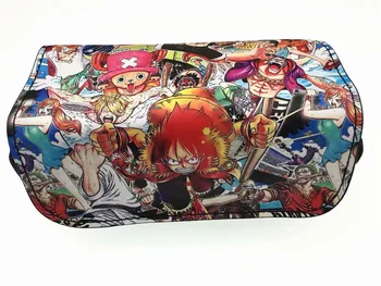 

ONE PIECE PU + Canvas Cosmetic Bag Student Stationery Pouch Bag Makeup Organizer Bag