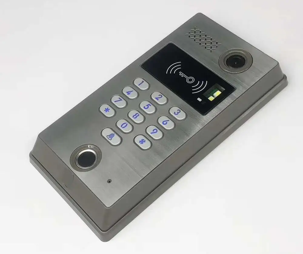 ZHUDELE 1v2 Home Security Video Intercom System7"Villa Video Door Phone Touch Key Monitor Fingerprint&Password Frid Panel Camera