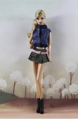 Летний комплект, зимняя одежда, пальто, комплект одежды, Кукольное платье, джинсы, штаны, рубашка для 1/6 года, BJD Xinyi Barbie FR ST doll - Цвет: 6