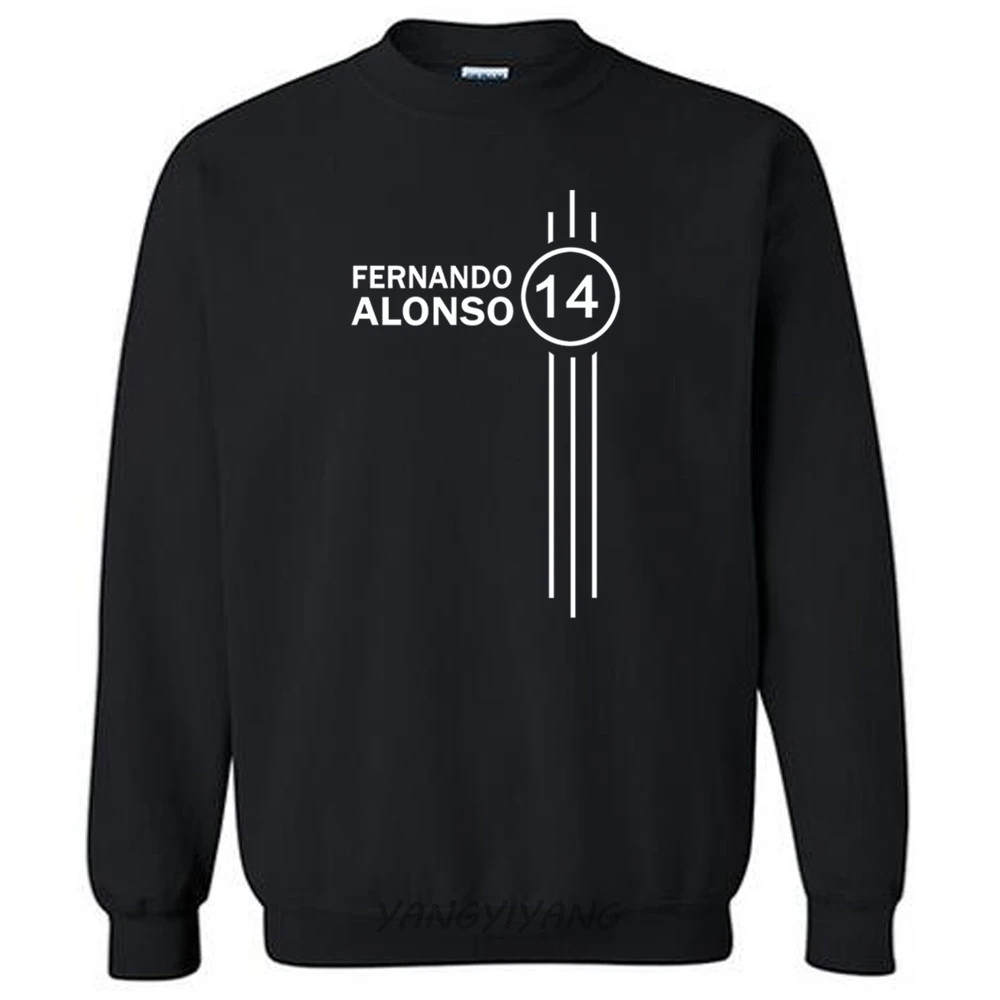 Новая Толстовка ernando Alonso Number 14 черные хлопковые Толстовки для Фанаты водителя Formula 1 Прямая