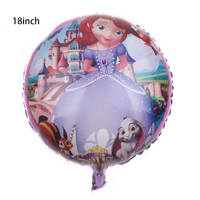 18inch Purple Софийская принцесса, гелиевые фольгированные шары, детские праздничные надувные вечерние шары, декоративные алюминиевые шары, игрушки, принадлежности для детского душа - Цвет: 18inch Purple