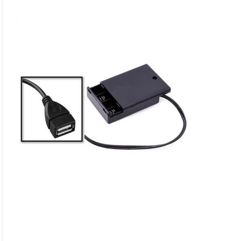 5 в AAAA с переключателем батарейный блок USB женская головка подходит для