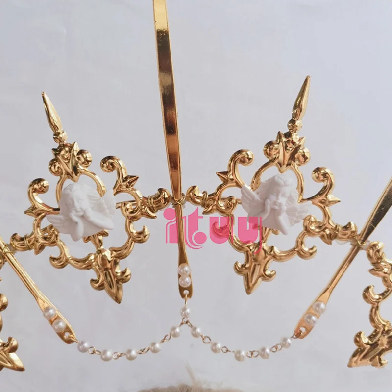 ITUY Lolita Vintage Kc Headband Angel Gold Halo Goddess Headpiece Virgin Mary Bride Crown Bead Chain Baroque Tiara Headwear -Zentai shop online Hbea12bf7e1804b8fa43525c2eab3f26ck.jpg