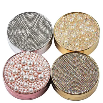 

Pearl Diamond Contact Lens Case Personality With Make Up Mirror Women Companion Box Portabletravel Kit Box