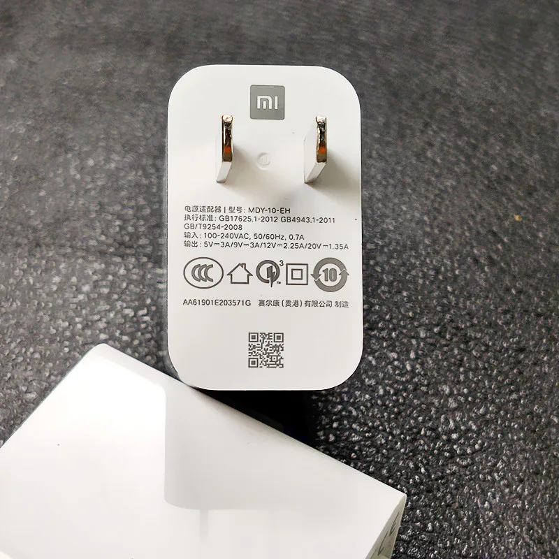 Оригинальное быстрое зарядное устройство Xiaomi MDY-10-EL QC4.0 27 Вт высокоскоростное зарядное устройство EU адаптер для Xiaomi Mi9 Mi9se 8 6 Redmi note 7 8 K20 Pro