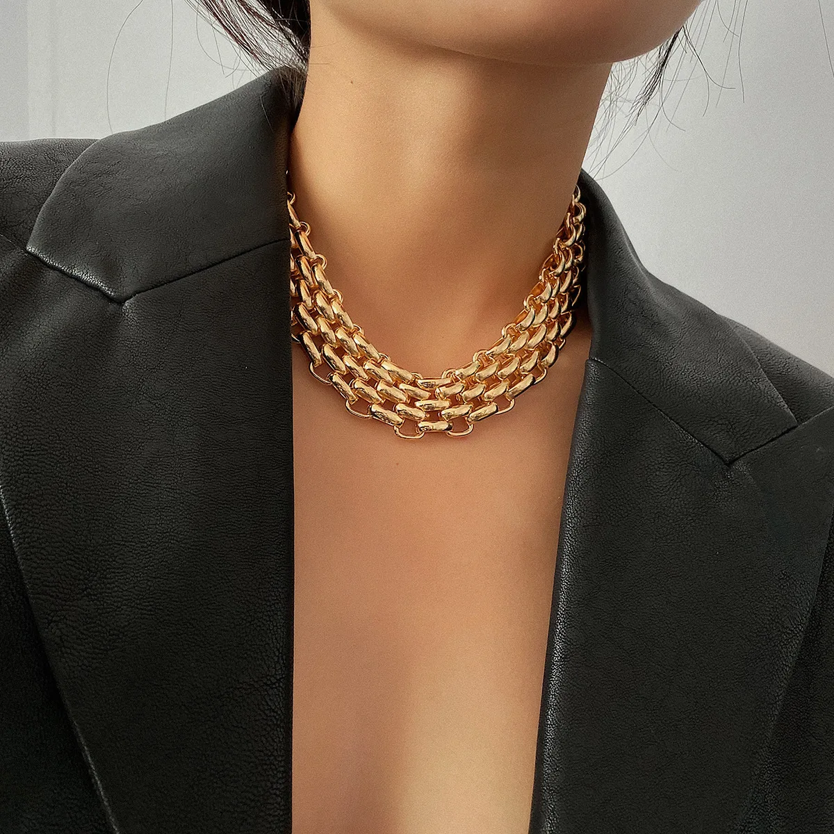 Exaggerated Thick Chain Necklace Factory Direct Sales Clothing Accessories Honeycomb | Украшения и аксессуары