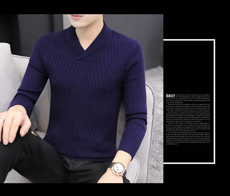 Осенне-зимний мужской свитер с высоким воротом мужской тонкий приталенный Однотонный пуловер Свитера уличные трикотажные пуловеры 3XL