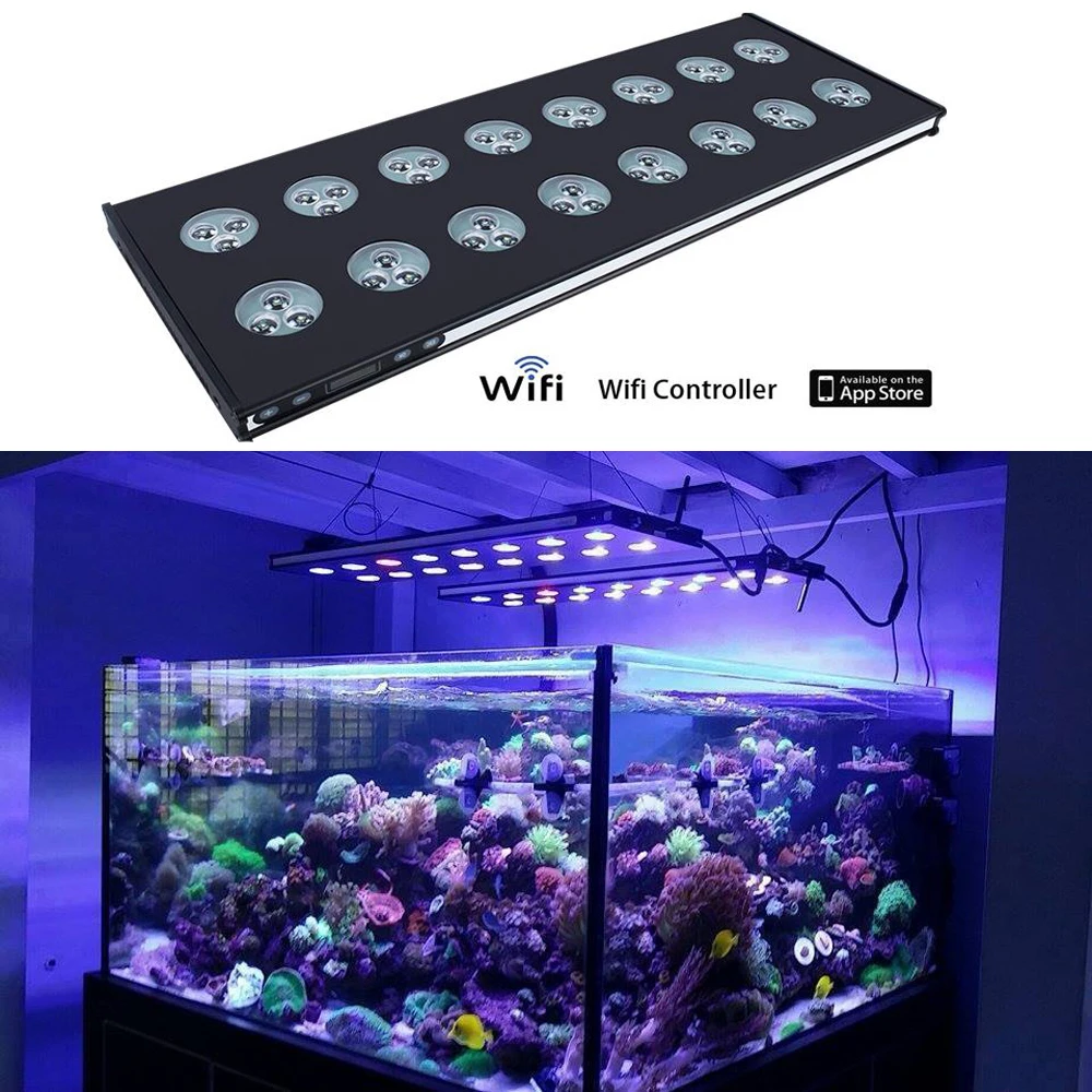 

WIFi LED Aquarium Light 150W 240W Coral Reef LED Fish Tank Light Programmable Sunrise Sunset Saltwater Lighting for Marine Tank