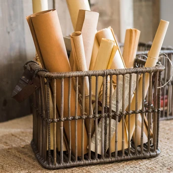 

Sundries basket Handmade natural agate rattan storage basket dirty clothes basket