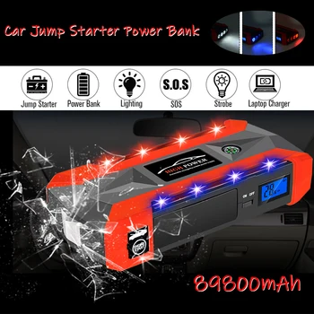

89800mAh Car Jump Starter Power Bank Battery Emergency Charger 12V 1000A LCD Display Portable Car Battery Jump Starter Booster
