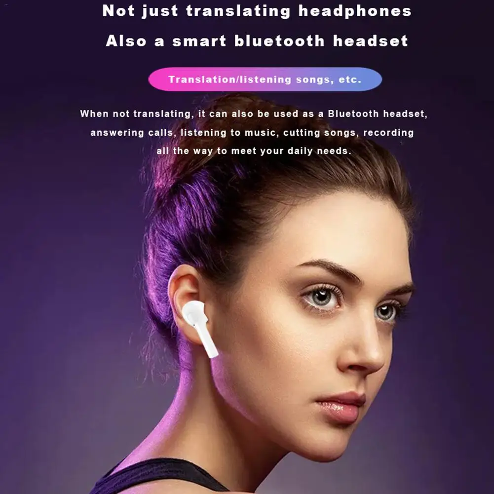 33 языковой перевод Bluetooth гарнитура TWS5.0 стерео активное шумоподавление с зарядным ящиком спортивные наушники для перевода