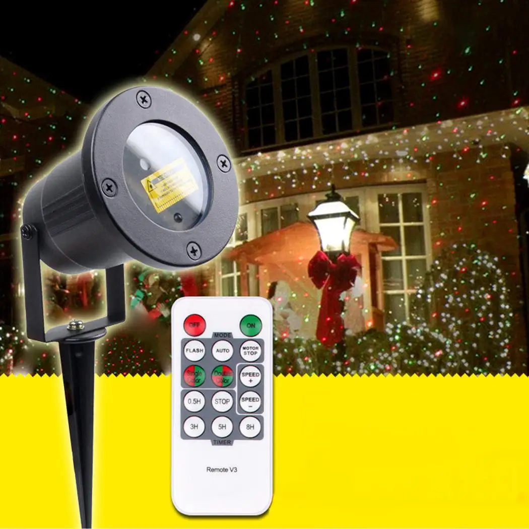 Газонная Лампа проектор садовые лампы светодиодный сценический свет для рождественской вечеринки ночник пульт дистанционного управления домашний декор IP65 наружный черный