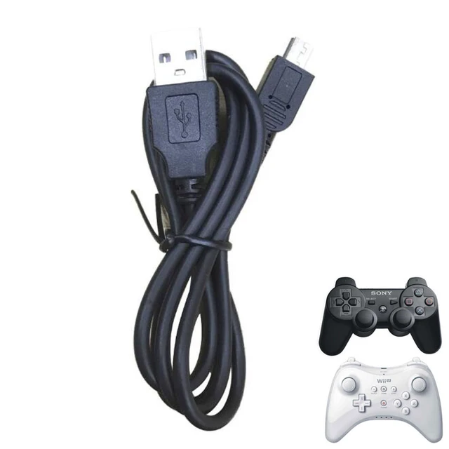 Mini Usb Charger Power Cable Charging Cord Wire For Sony Playstation Dualshock 3 Controller Nintend Wiiu Wii U Pro Gamepad - Cables - AliExpress