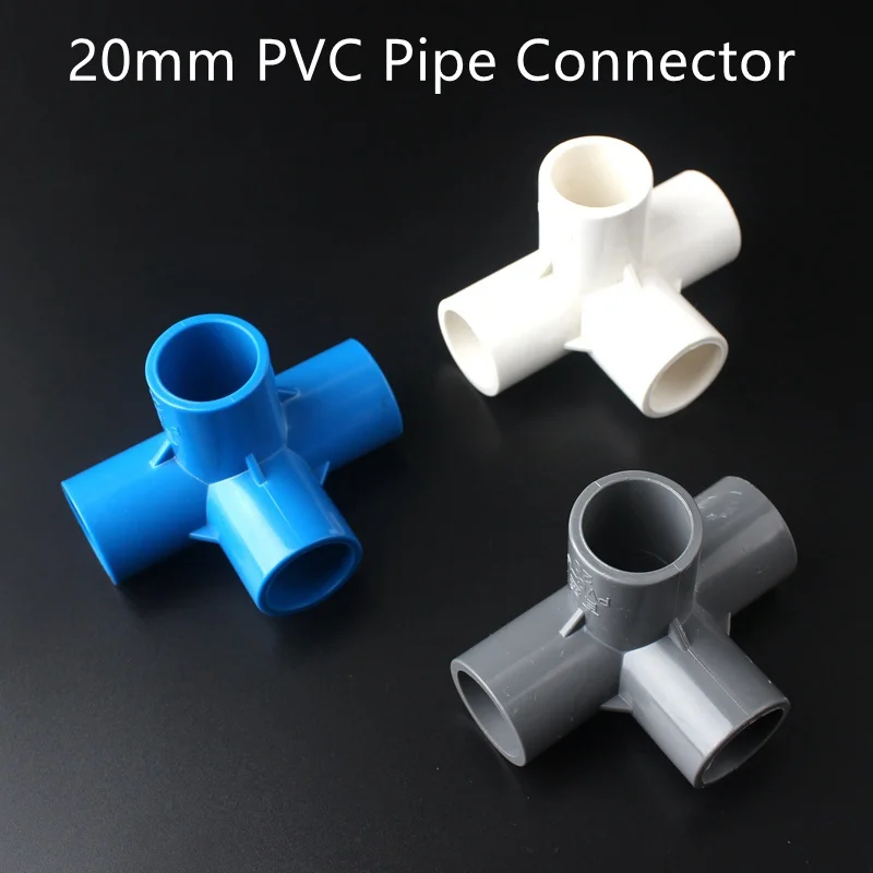 20mm PVC Pipe Cross Fitting Garden Aquarium Plastic Water Hose Joint Accessory Plumbing Greenhouses Tube Quick Connector Adapter | Дом и сад