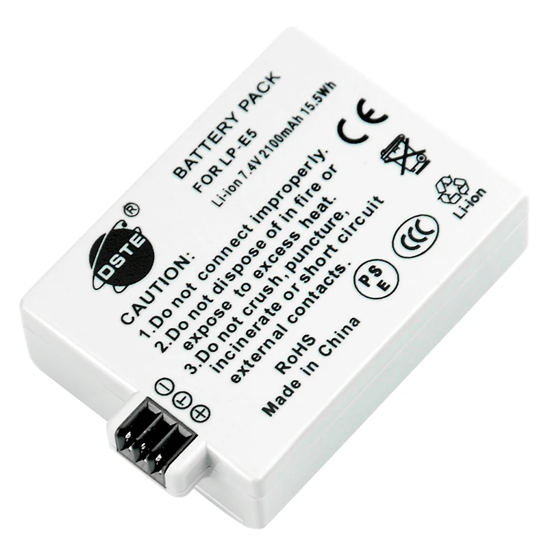 2 шт 2100mAh 7,4 V 15.5Wh DSTE LP-E5 батарея камеры 1* DC зарядное устройство для Canon 450D 500D 1000D Kiss Digital X2 X3 F Rebel XSi Xli XS