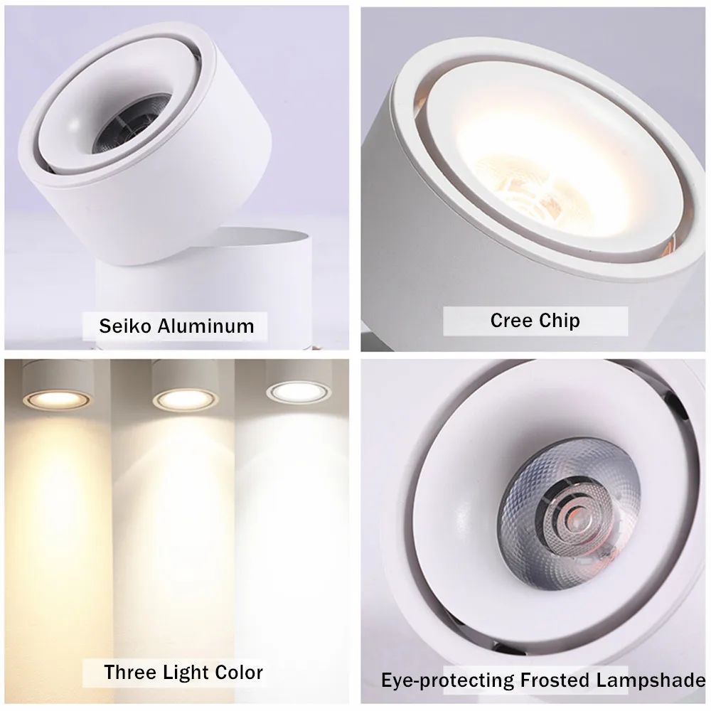 Светодиодный Трековый светильник с регулируемой яркостью направляющая лампа COB