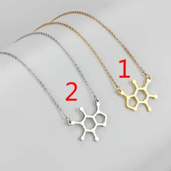 

L25 Mirror stainless steel pendant necklace Korea personality chemical structure molecule necklace