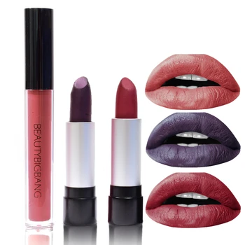 

3Pcs/set Xmas Gift Shimmer Matte Lipstick Kit & 5Pcs/ Set Christmas Stamping Plates Stamper Scraper Set Cosmetics Makeup Tools