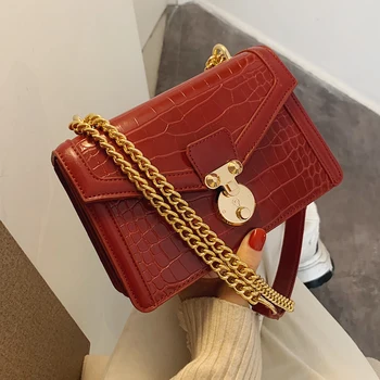 

Luxury Crocodile Leather Cross-body Bag New Ladies Shoulder Bag Designer Designer Ladies Bag Luxury Pu Leather Small Square Bag