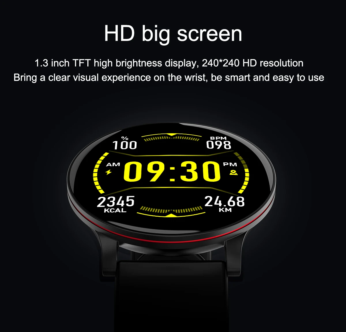 Torntisc Смарт-часы с полным круглым сенсорным экраном, кислородный динамический монитор сердечного ритма, умные часы для мужчин и женщин для Apple Android