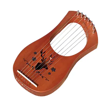 

Instrument Professional Toy Gift Entertainment Compact Lyre Harp Kids 7-String Wooden Musical Mahogany Lightweight