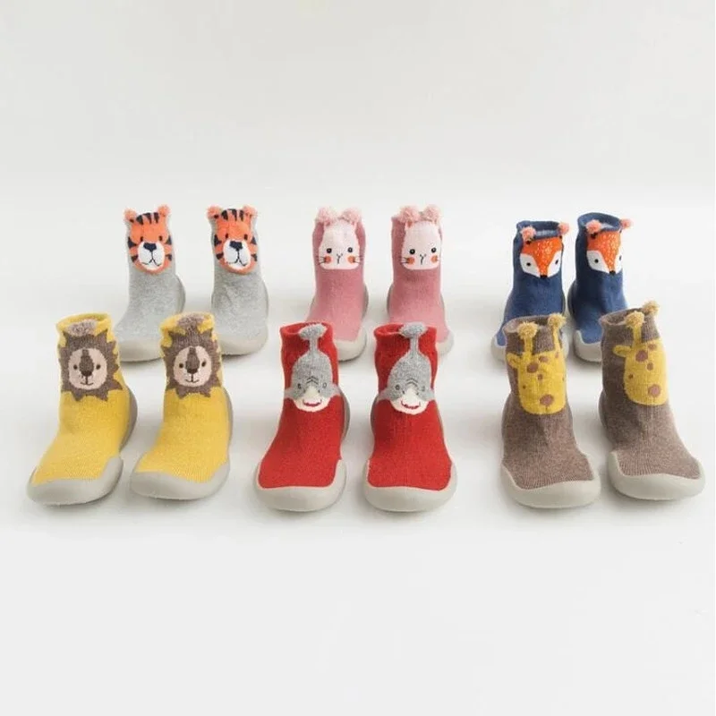 Baby Toddler Shoes Baby Shoes Non-slip Fox Tiger Thickening Sock Floor Foot Socks Animal Style