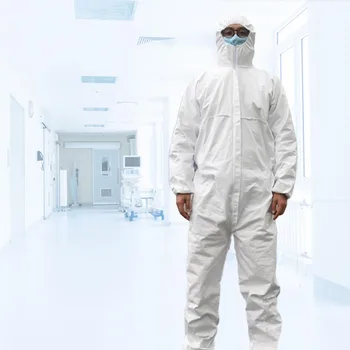 

1pcs Coverall Hazmat Suit Protection Anti Infection Disposable Clothing Disposable Factory Hospital Isolation Unisex Safety Suit