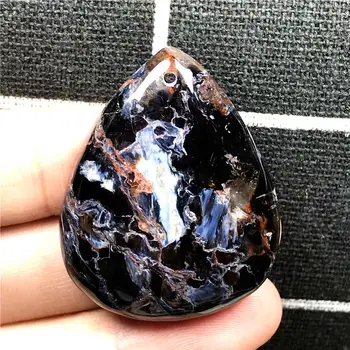 

Top Natural Yellow Blue Pietersite Pendant For Woman Man Crystal 31x30x9mm Beads Water Drop Namibia Energy Stone Jewelry AAAAA