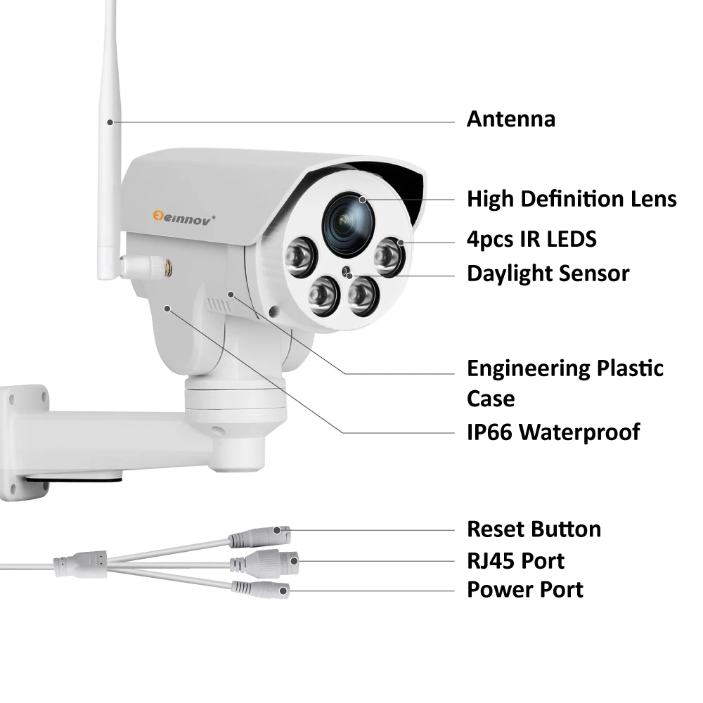 Einnov PTZ IP камера 5X Zoom 1080P наружная беспроводная домашняя безопасности Wifi видео