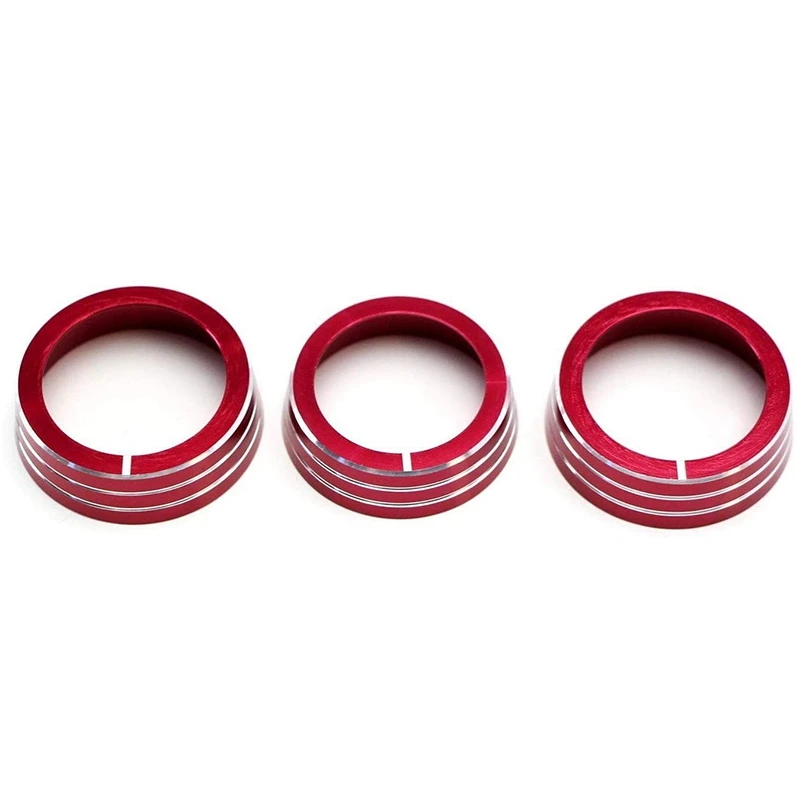 3 Pcs Red Aluminum AC Climate Control Ring Knob Covers Compatible for MK6 Golf Jetta | Автомобили и мотоциклы