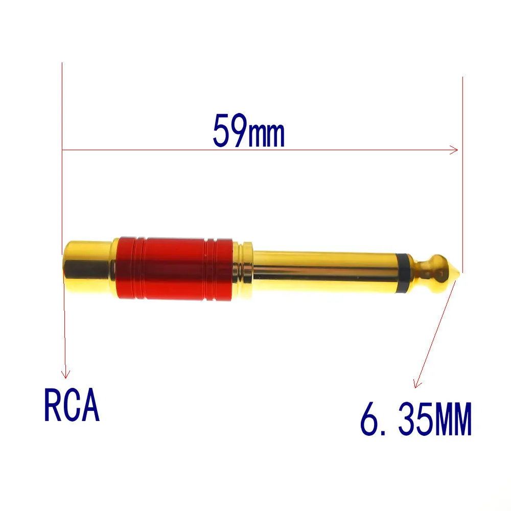 1 шт. 6 35 мм позолоченный моно штекер для RCA JACK аудио межблочный адаптер конвертер