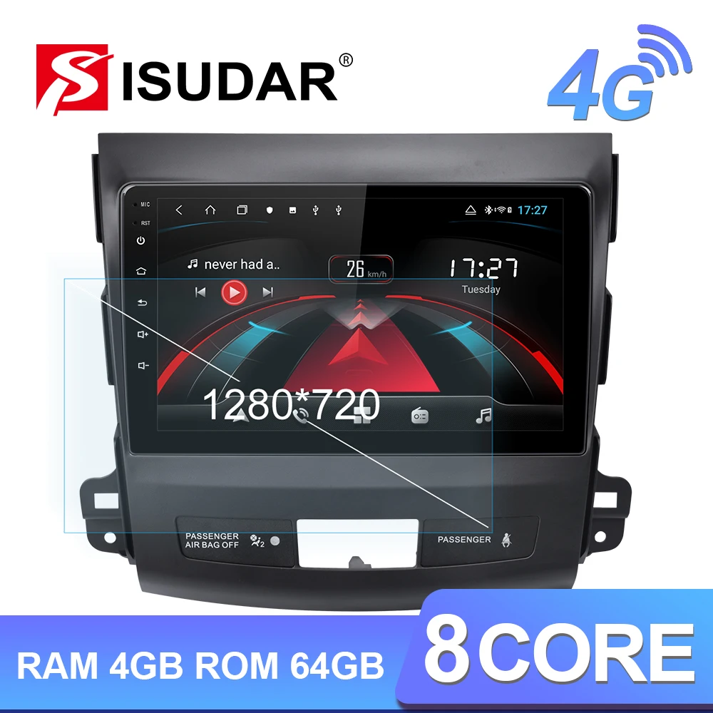 

Isudar H53 4G Android 1 Din Auto Radio For Mitsubishi Outlander 2 2005-2011 Car Multimedia GPS 8 Core RAM 4GB Camera DVR IPS DSP