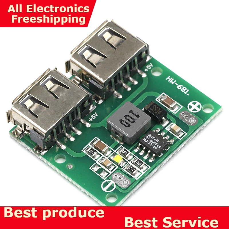 

9V 12V 24V to 5V DC-DC Step Down Charger Power Module Dual USB Output Buck Voltage Board 3A Car Charge Charging Regulator 6-26V