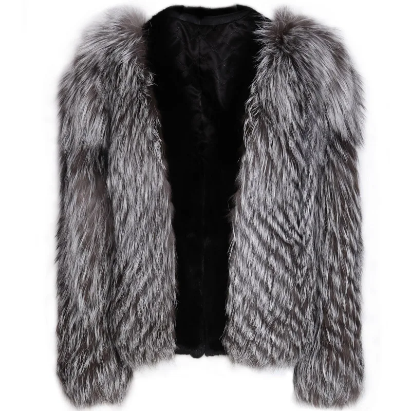 

natural fur jacket women real fur jacket ladies fox fur jacket long sleeve