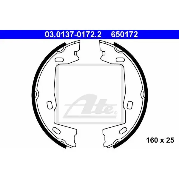 Колодки барабанные ручника\Opel Astra 1.8i-2.0GSi 91-98 ATE 03.0