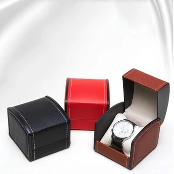 

Watch Box Square Watch Case Display Faux Leather Jewelry Gift Box With Soft Pillow Pad 10 x 9.5 x 8.5cm Watches Tools Newly