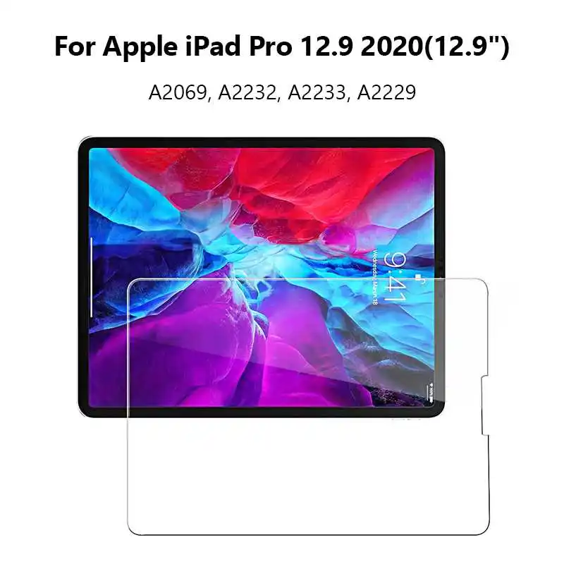 Anti-Burst Protective Tempered Glass For iPad Pro 12.9 2020 2021 2018 Screen Protector touch pens for ipads Tablet Accessories